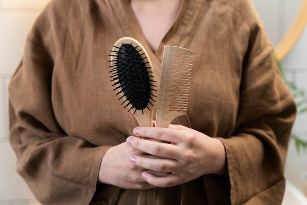 Brosse cheveux poil de sanglier